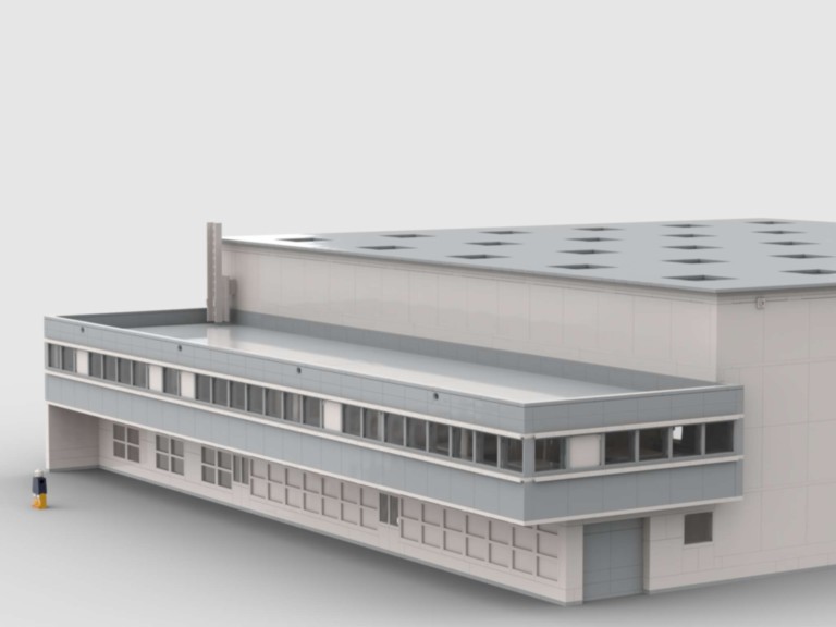 Plan de construction MOC d'un bâtiment industriel