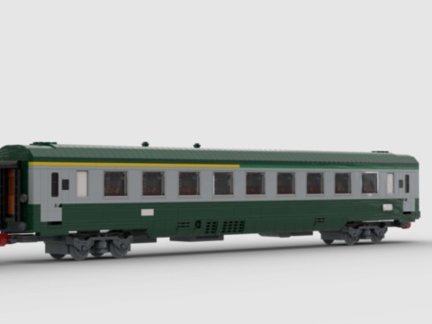 Wagon UIC 1ère 2ème classe de la SNCF - vert gris
