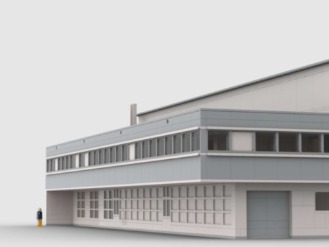 Plan de construction MOC d'un bâtiment industriel