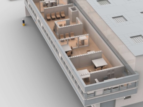 Plan de construction MOC d'un bâtiment industriel