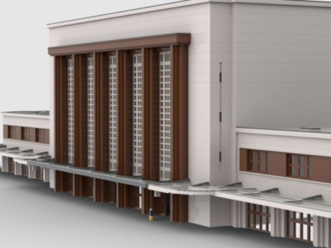 Plan de construction MOC du bâtiment voyageur de la Gare du Havre