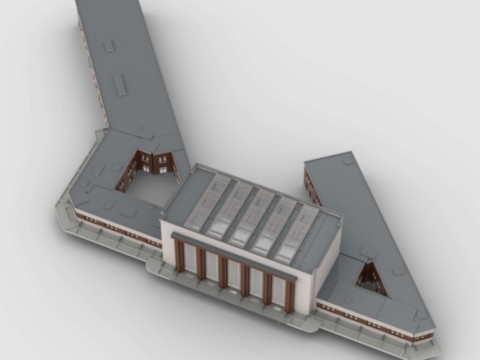 Plan de construction MOC du bâtiment voyageur de la Gare du Havre