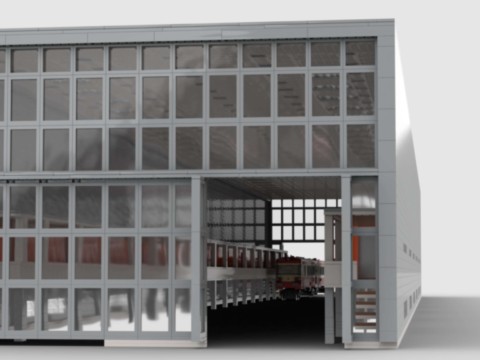 Plan de construction MOC d'un atelier de maintenance des trains SNCF d'Amiens - version avec aménagements
