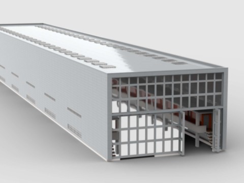 Plan de construction MOC d'un atelier de maintenance des trains SNCF d'Amiens - version avec aménagements