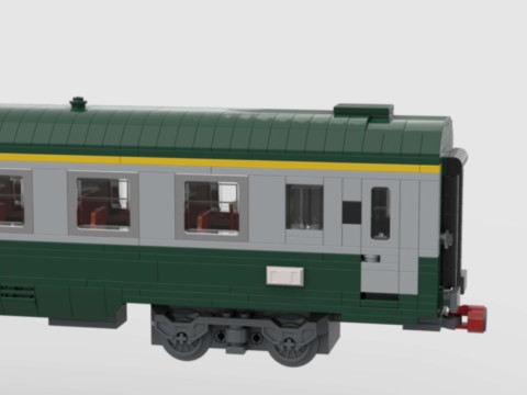 Wagon UIC 1ère 2ème classe de la SNCF - vert gris